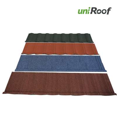 Wind/fire/snow resistant stone coated roof tiles